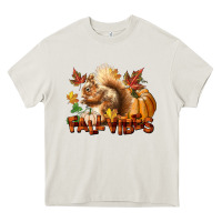 Cream Fall Vibes Squirrel Heavy Core Tee - LillyAllenDesigns