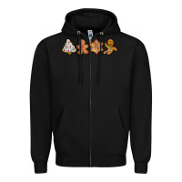 Black christmas cookies Zipper Hoodie - LillyAllenDesigns