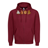 Burgundy christmas cookies Zipper Hoodie - LillyAllenDesigns