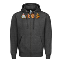 Charcoal Heather christmas cookies Zipper Hoodie - LillyAllenDesigns