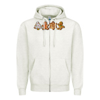 Oatmeal Heather christmas cookies Zipper Hoodie - LillyAllenDesigns