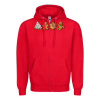 Red christmas cookies Zipper Hoodie - LillyAllenDesigns