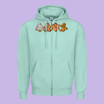 Christmas Cookies Zipper Hoodie Designed By Lillyallendesigns
