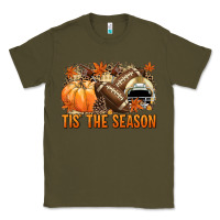 Army Green Tis' the season Football and light yellow helmet Classic Tee - NancyCooperArtShop
