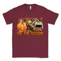 Burgundy Tis' the season Football and light yellow helmet Classic Tee - NancyCooperArtShop