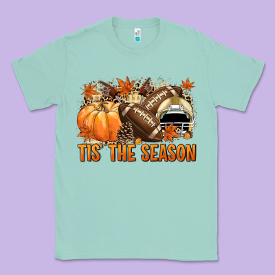 Tis' The Season Football And Light Yellow Helmet Classic Tee Designed By Nancycooperartshop