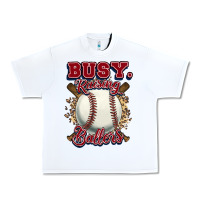 White Busy raising ballers Urban Heavy Tee - HowdyJamesFarm