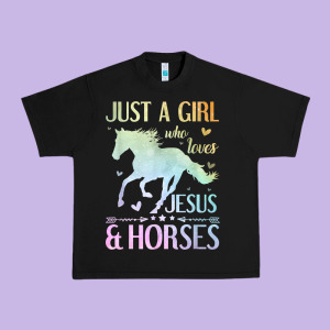 Jesus And Horses, Horse Gifts For Girls, Women Urban Heavy Tee Designed By Minhpixels