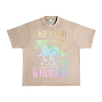 French Oak Jesus And Horses, Horse Gifts For Girls, Women Urban Heavy Tee - minhPixels