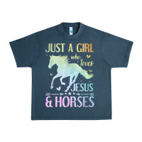 Midnight Navy Jesus And Horses, Horse Gifts For Girls, Women Urban Heavy Tee - minhPixels