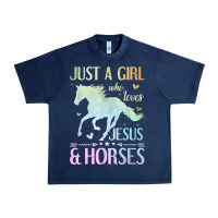 Navy Jesus And Horses, Horse Gifts For Girls, Women Urban Heavy Tee - minhPixels