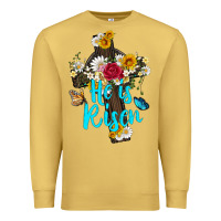 Antique Gold he is rısen with cross and butterfly Premium Sweatshirt - Artiststas