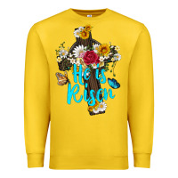 Lemon he is rısen with cross and butterfly Premium Sweatshirt - Artiststas