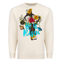 He Is Rısen With Cross And Butterfly Premium Sweatshirt | Teevron