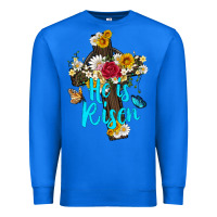 True Royal he is rısen with cross and butterfly Premium Sweatshirt - Artiststas