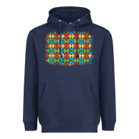 Navy autism awareness background Heavyweight Hoodie - Artiststas