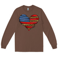 Chestnut american leopard brushstroke heart Long Sleeve Tee - Jasminsmagicworld