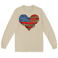 Mushroom american leopard brushstroke heart Long Sleeve Tee - Jasminsmagicworld