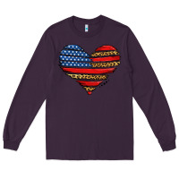 Plum american leopard brushstroke heart Long Sleeve Tee - Jasminsmagicworld