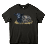 Asphalt Black Angus Calf Illustrations Heavy Core Tee - LillyAllenDesigns