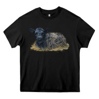 Black Black Angus Calf Illustrations Heavy Core Tee - LillyAllenDesigns