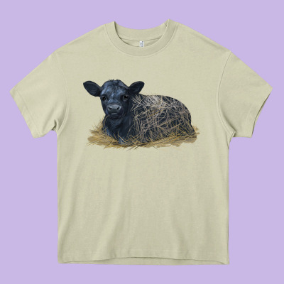 Black Angus Calf Illustrations Heavy Core Tee Designed By Lillyallendesigns