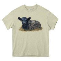 Mossy Black Angus Calf Illustrations Heavy Core Tee - LillyAllenDesigns