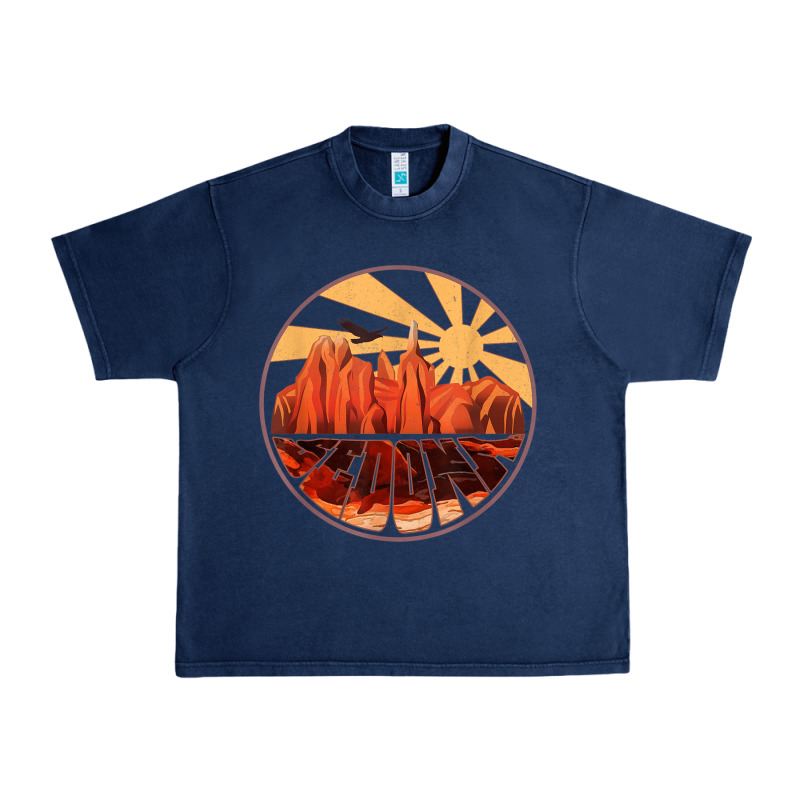 Retro Vintage Sedona Arizona Hiking Sunset Dawn Gift Urban Heavy Tee by minhPixels | Teevron