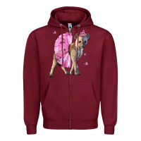 Burgundy Baby Hyena With Tutu Zipper Hoodie - LillyAllenDesigns