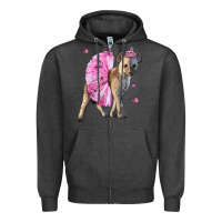 Charcoal Heather Baby Hyena With Tutu Zipper Hoodie - LillyAllenDesigns