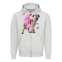 Dove Grey Baby Hyena With Tutu Zipper Hoodie - LillyAllenDesigns