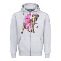 Heather Grey Baby Hyena With Tutu Zipper Hoodie - LillyAllenDesigns