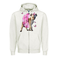 Oatmeal Heather Baby Hyena With Tutu Zipper Hoodie - LillyAllenDesigns