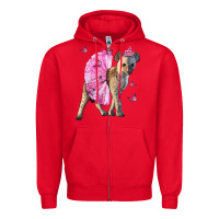 Red Baby Hyena With Tutu Zipper Hoodie - LillyAllenDesigns