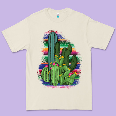 Western Serape Cactus Premium Tee Designed By Bettercallsaul