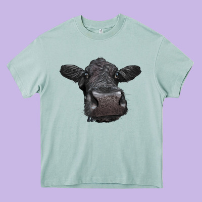 Black Angus Heifer Heavy Core Tee Designed By Lillyallendesigns