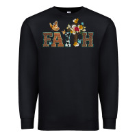 Black faith cross and butterfly with sunflower leopard and roses Premium Sweatshirt - Artiststas