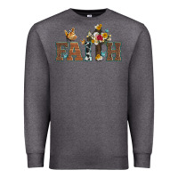 Charcoal Heather faith cross and butterfly with sunflower leopard and roses Premium Sweatshirt - Artiststas