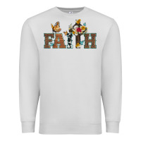 Dove Grey faith cross and butterfly with sunflower leopard and roses Premium Sweatshirt - Artiststas