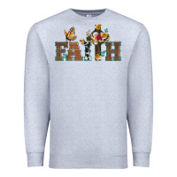Heather Grey faith cross and butterfly with sunflower leopard and roses Premium Sweatshirt - Artiststas