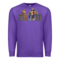 Purple faith cross and butterfly with sunflower leopard and roses Premium Sweatshirt - Artiststas