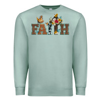 Seafoam faith cross and butterfly with sunflower leopard and roses Premium Sweatshirt - Artiststas