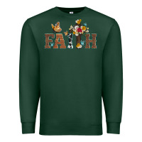 Sports Green faith cross and butterfly with sunflower leopard and roses Premium Sweatshirt - Artiststas