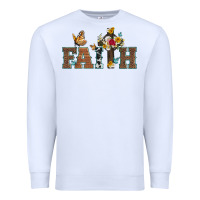White faith cross and butterfly with sunflower leopard and roses Premium Sweatshirt - Artiststas