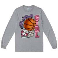 Heather Grey Basketball girl Long Sleeve Tee - HowdyJamesFarm