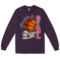 Plum Basketball girl Long Sleeve Tee - HowdyJamesFarm
