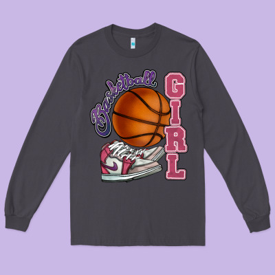 Basketball Girl Long Sleeve Tee Designed By Howdyjamesfarm