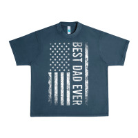 Father's Day Best Dad Ever American Flag Urban Heavy Tee | Teevron