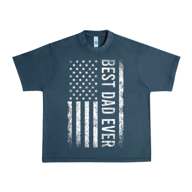 Father's Day Best Dad Ever American Flag Urban Heavy Tee by minhPixels | Teevron