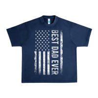 Navy Father's Day Best Dad Ever American Flag Urban Heavy Tee - minhPixels